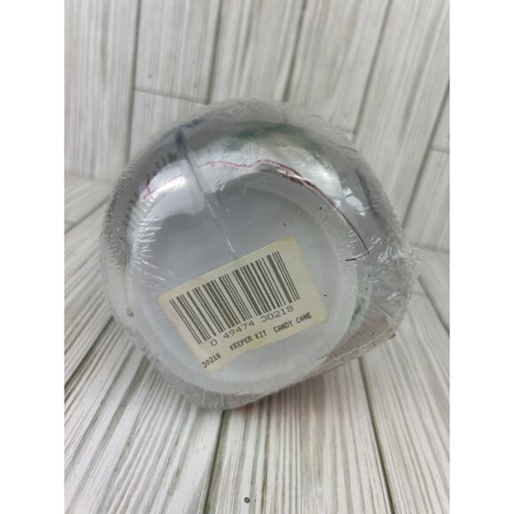 NOS Christmas Treats Keeper Plastic Jar Crewel Needlepoint Kit Candy Cane 1980s - Picture 5 of 6